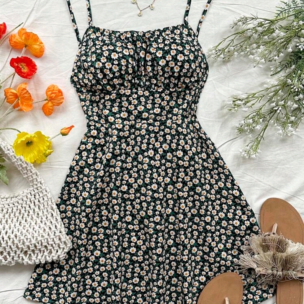Floral Black Dress